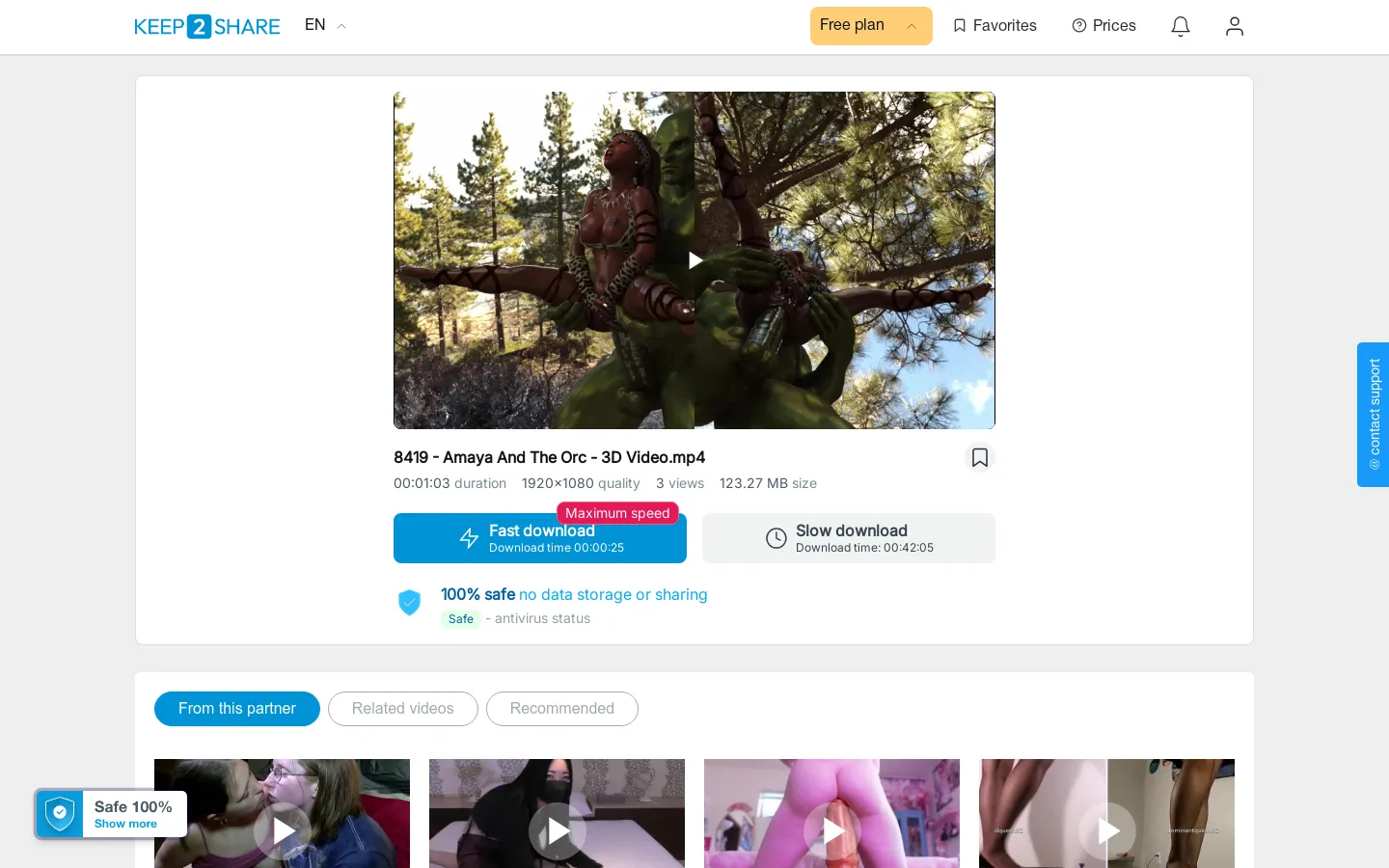 Preview of 8419 Amaya And The Orc 3D Video